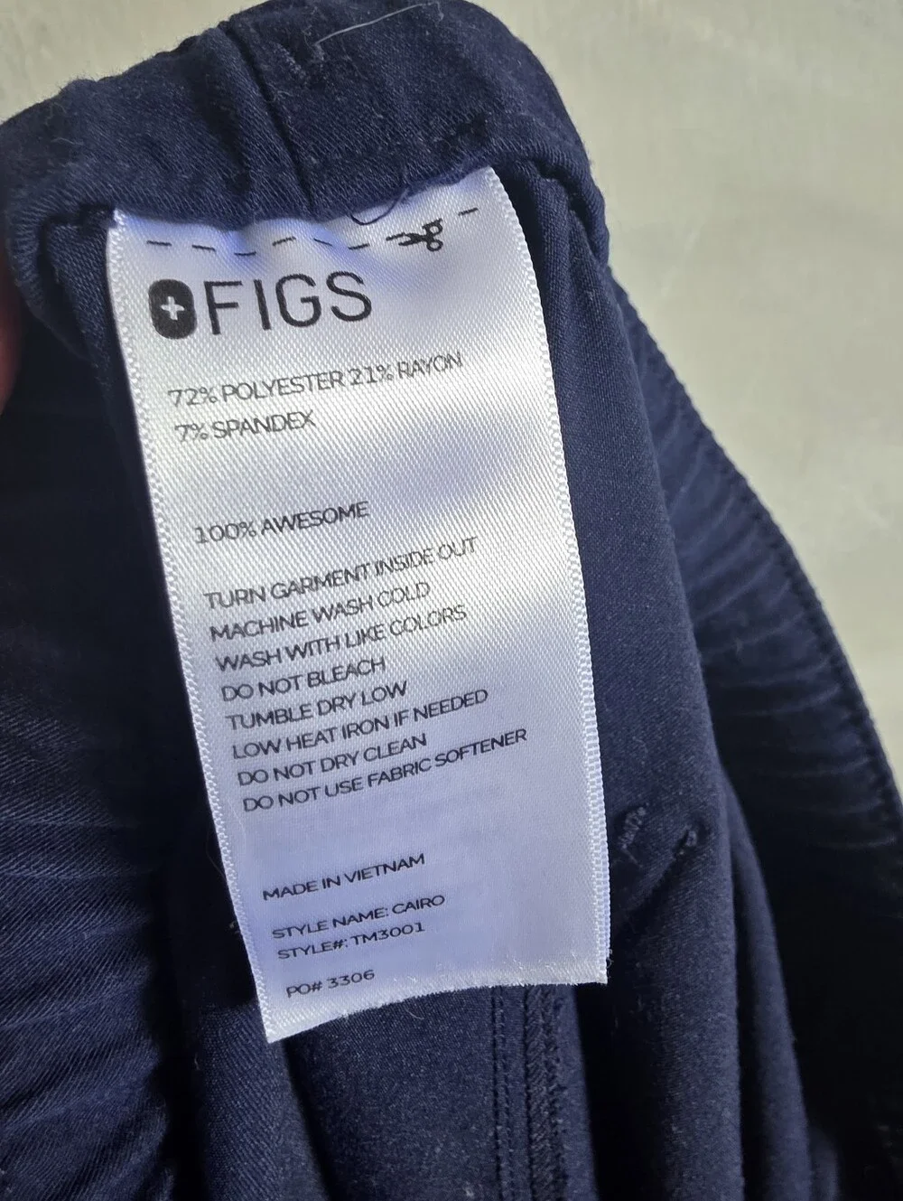 FIGS Technical Collection Stretch Navy Deep Blue Scrub Pants Men M